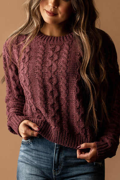 Left You Lonely Cable Knit Sweater (Sage Green)