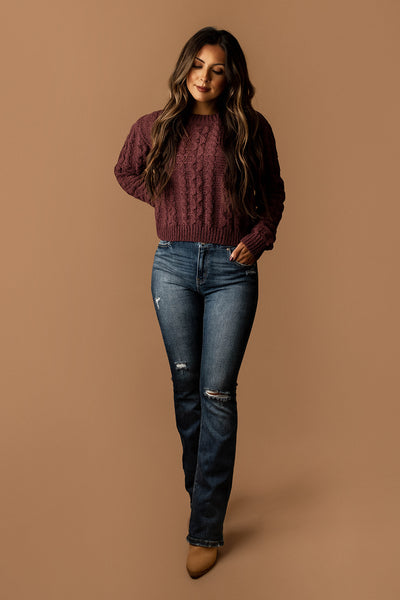 Left You Lonely Cable Knit Sweater (Sage Green)