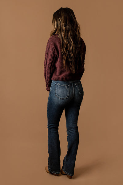 Left You Lonely Cable Knit Sweater (Sage Green)