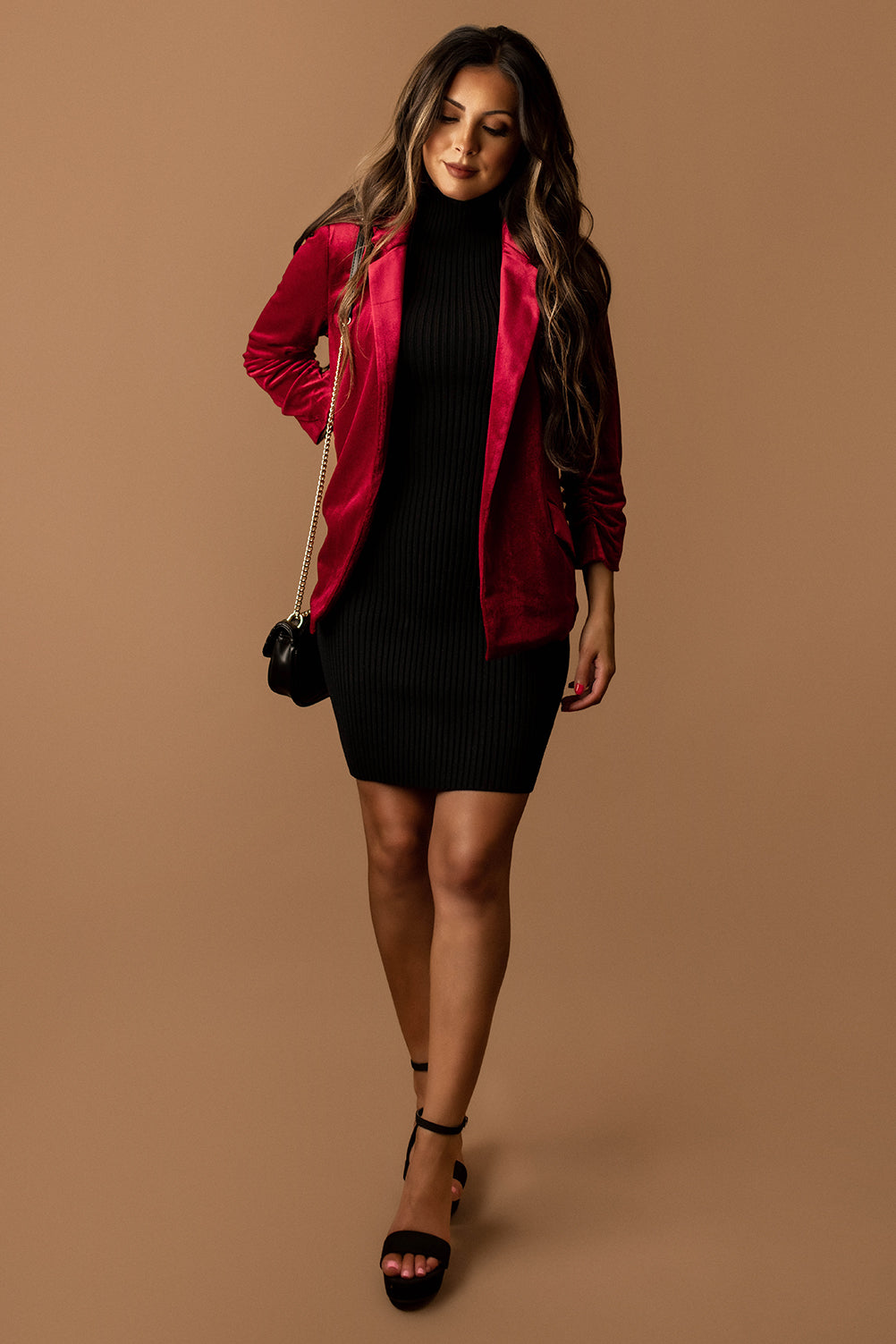 Feel My Love Velvet Blazer (Red)