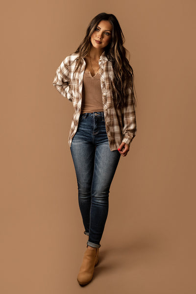 Loving This Life Plaid Flannel (Mocha)