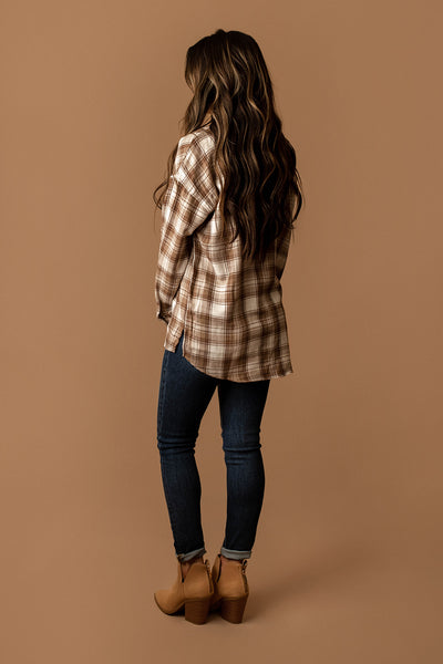 Loving This Life Plaid Flannel (Mocha)