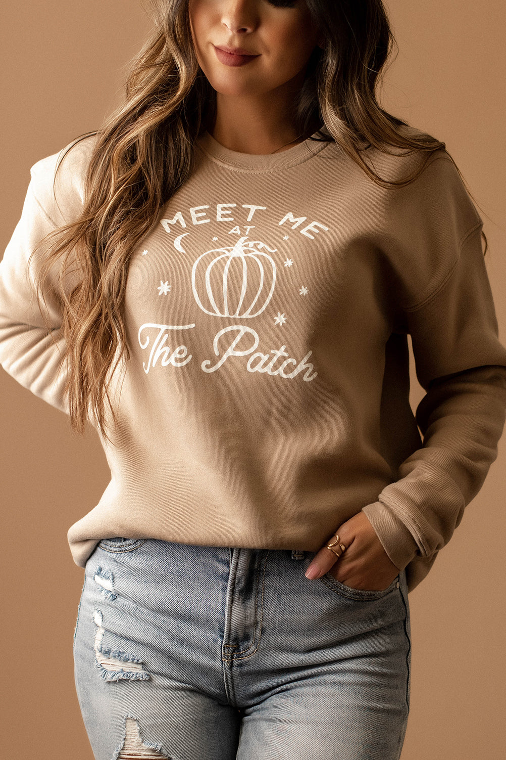 Meet Me At The Patch Luxe Fleece Pullover (Tan) | FINAL SALE