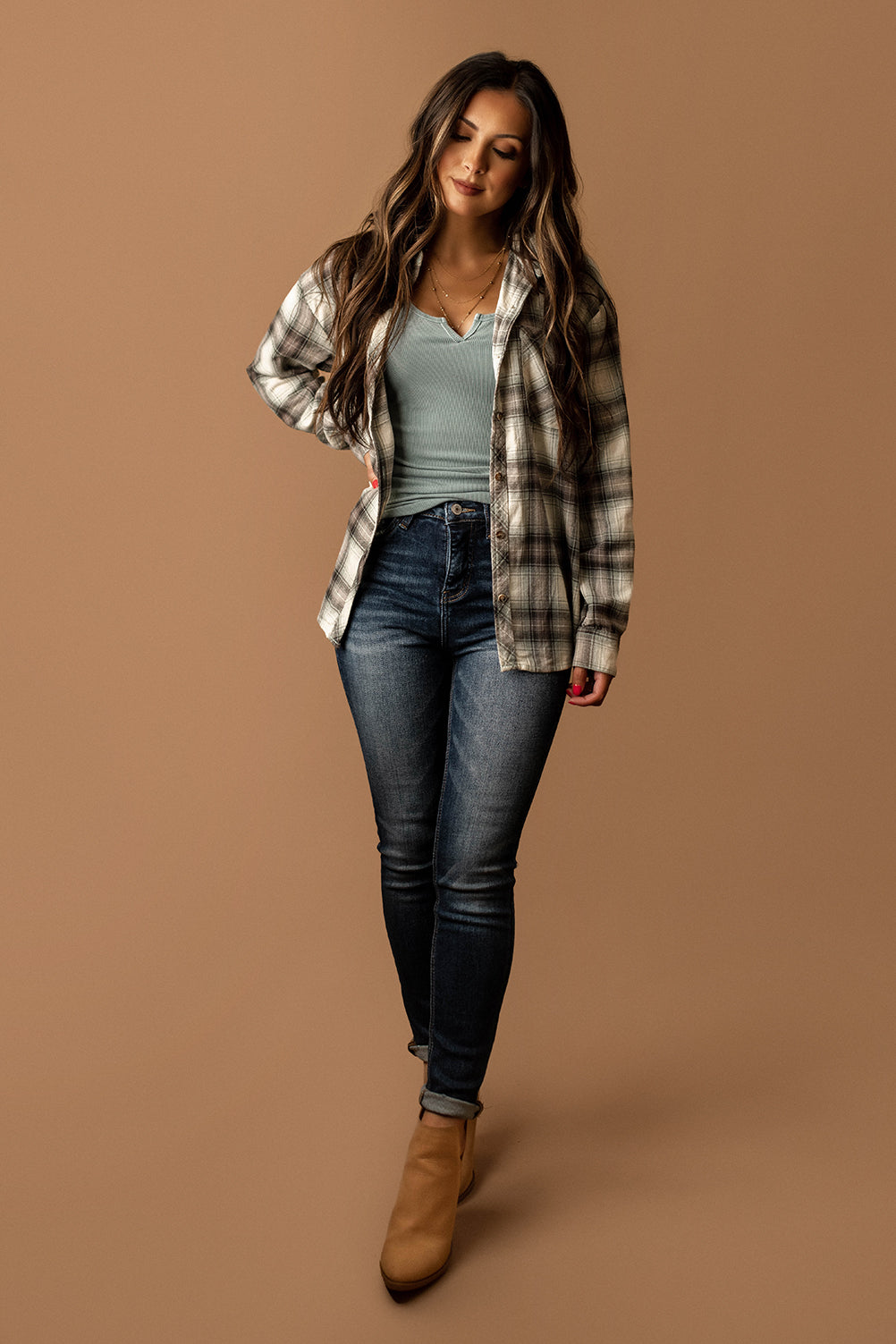 Slow Down Plaid Flannel (Jade)