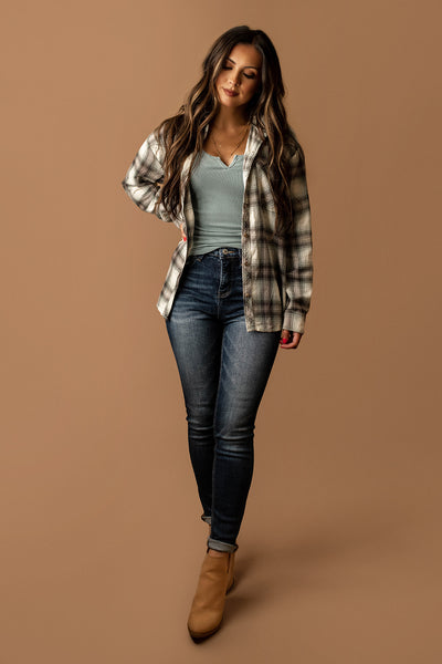 Slow Down Plaid Flannel (Jade)