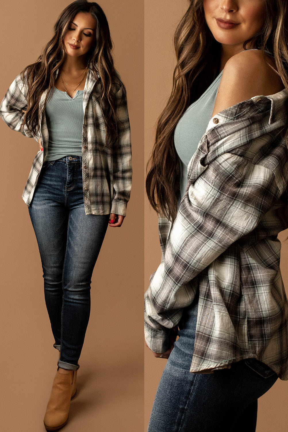 Slow Down Plaid Flannel (Jade)