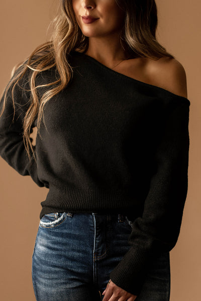 Let Go Too Soon Off The Shoulder Sweater (Taupe)