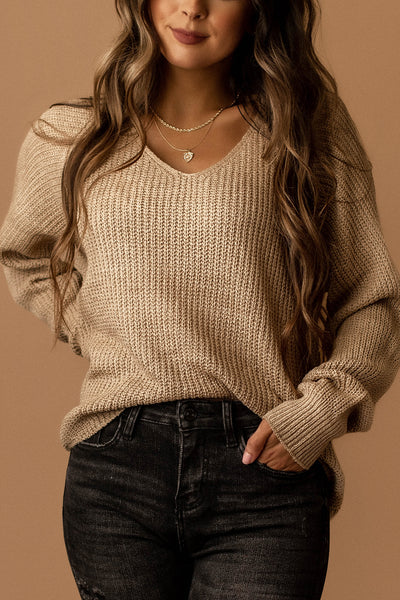 Missing Nothing Knit Sweater (Taupe)