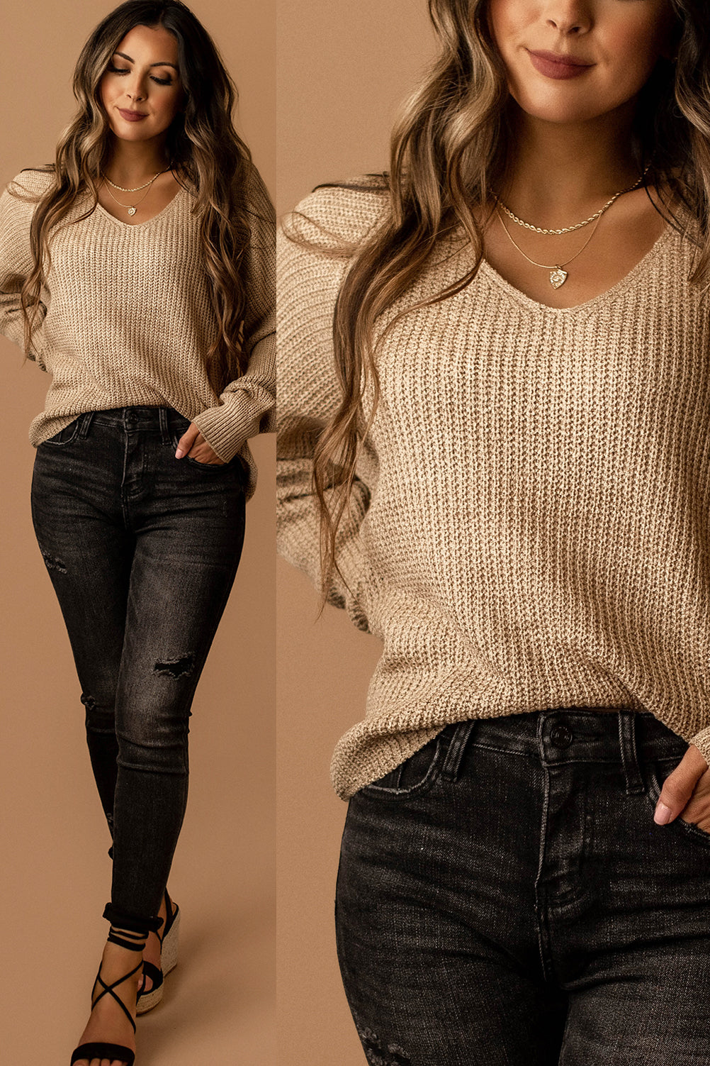 Missing Nothing Knit Sweater (Taupe)