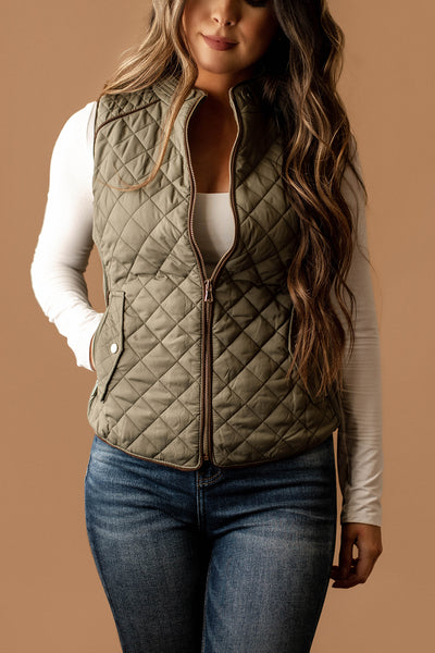 Between Us Quilted Vest (Olive)