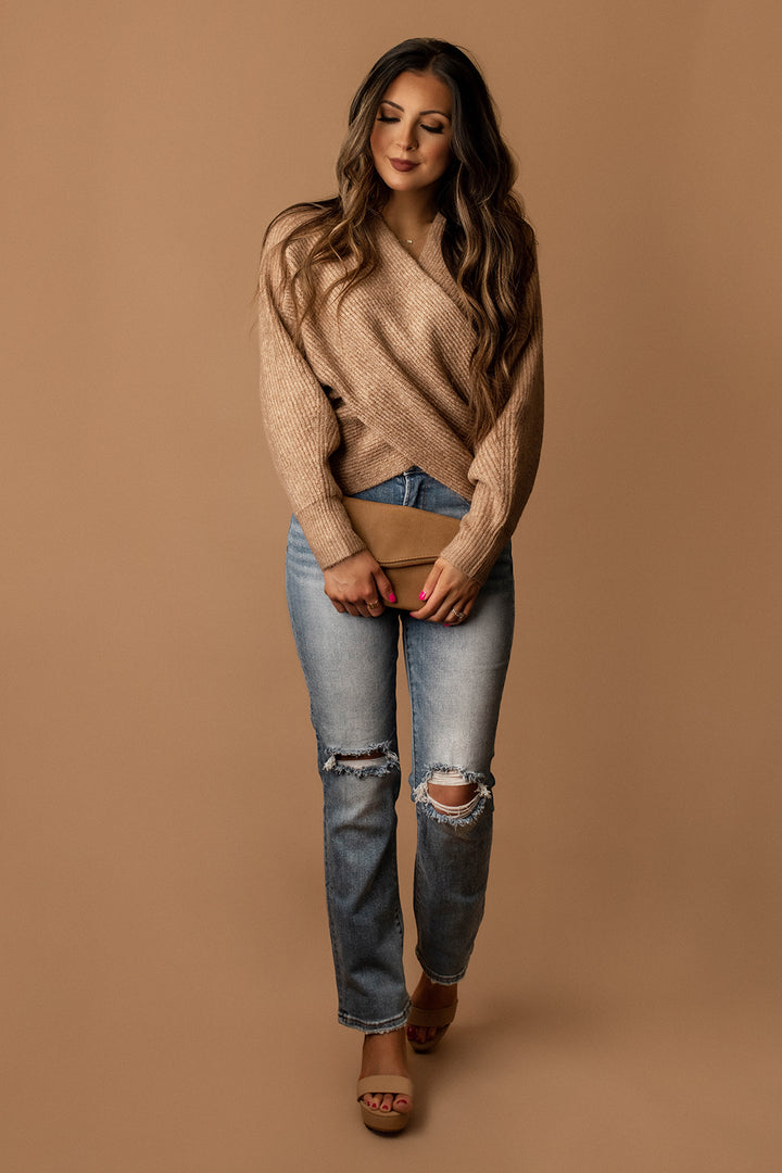 Never Tried Crossover Front Sweater (Latte) – Wild Summer Boutique