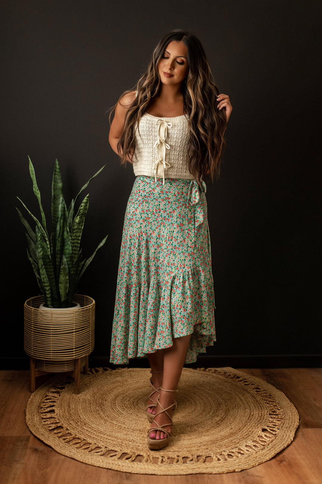 Saltwater Blossom Floral Wrap Skirt (Aqua)| FINAL SALE – Wild