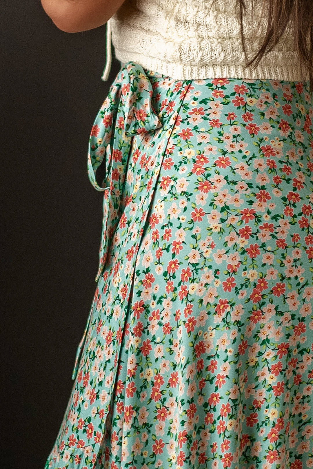 Saltwater Blossom Floral Wrap Skirt (Aqua)| FINAL SALE – Wild