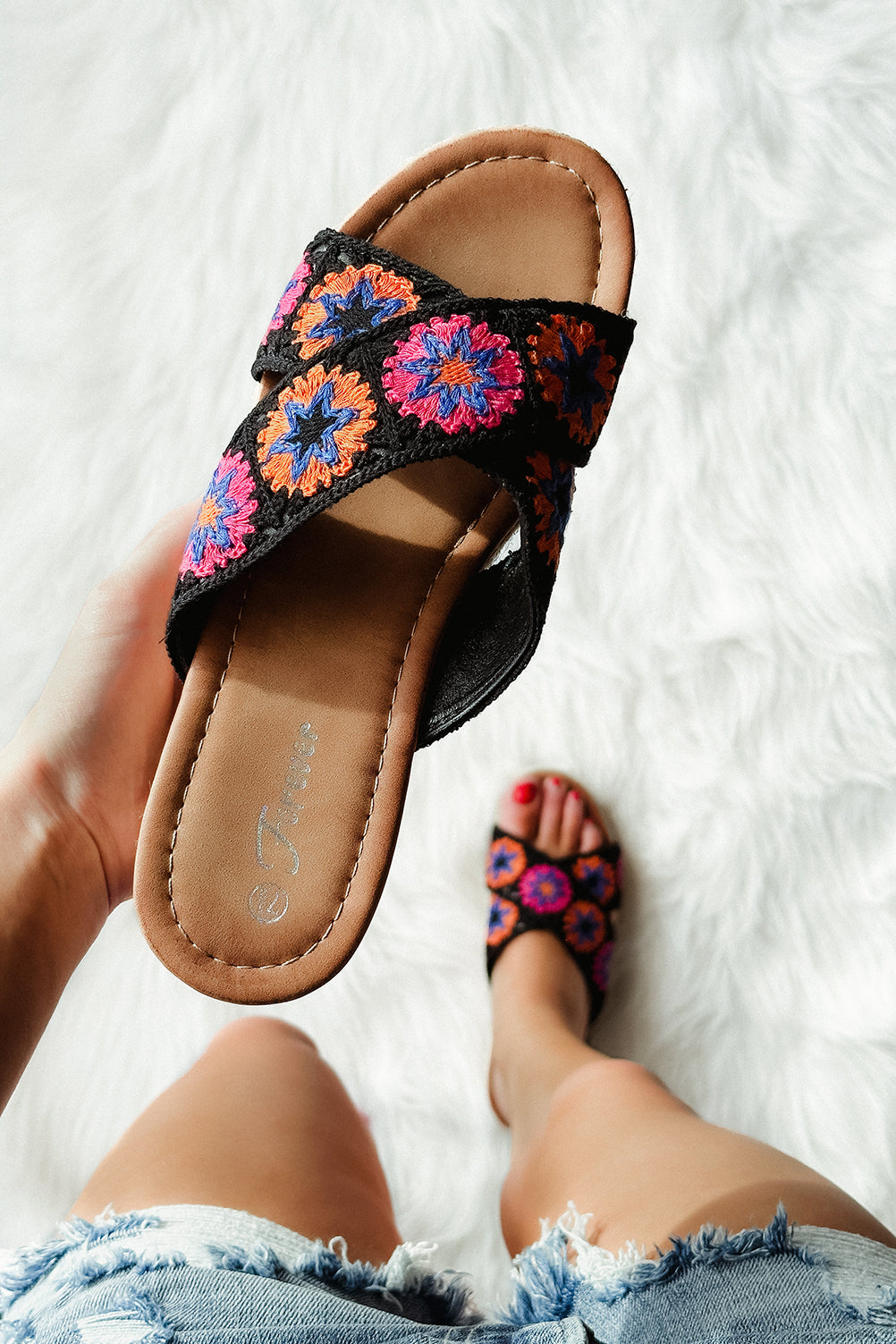 Seychelles Crochet Platform Sandals (Black / Multi) | FINAL SALE