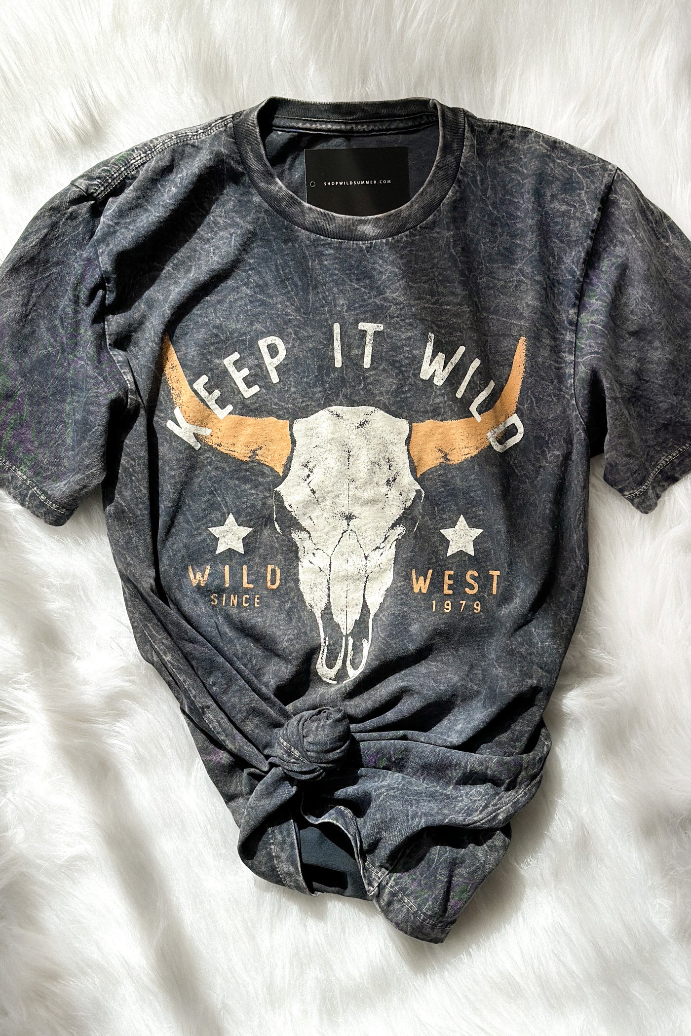 Keep It Wild Mineral Washed Graphic Tee (Navy) | FINAL SALE