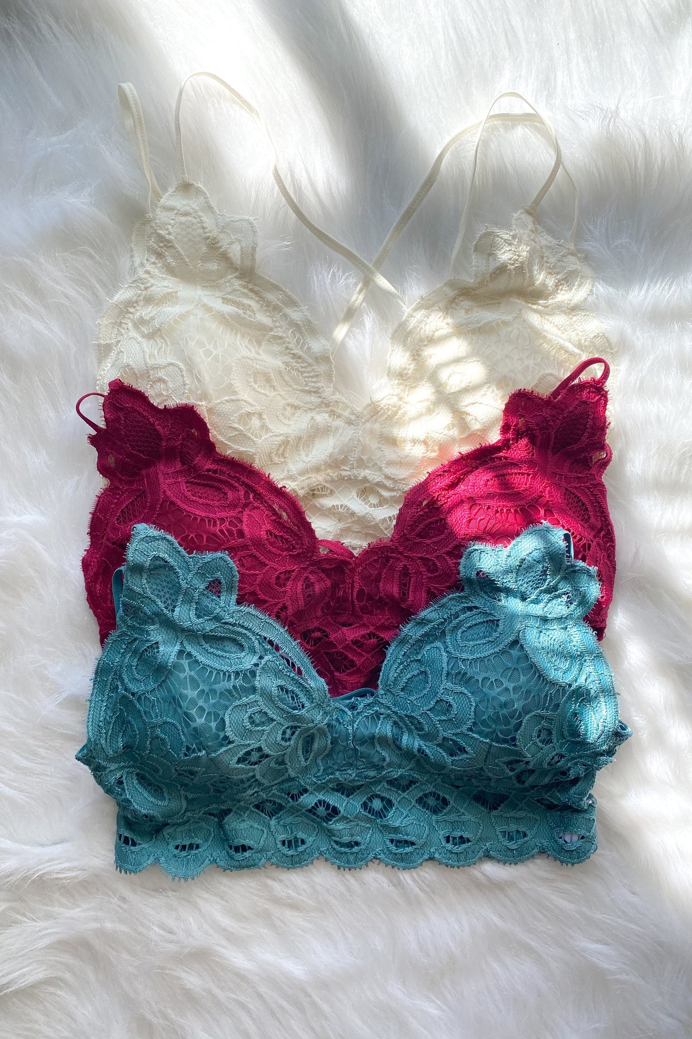 Luxe Lace Bralette (Teal Green)