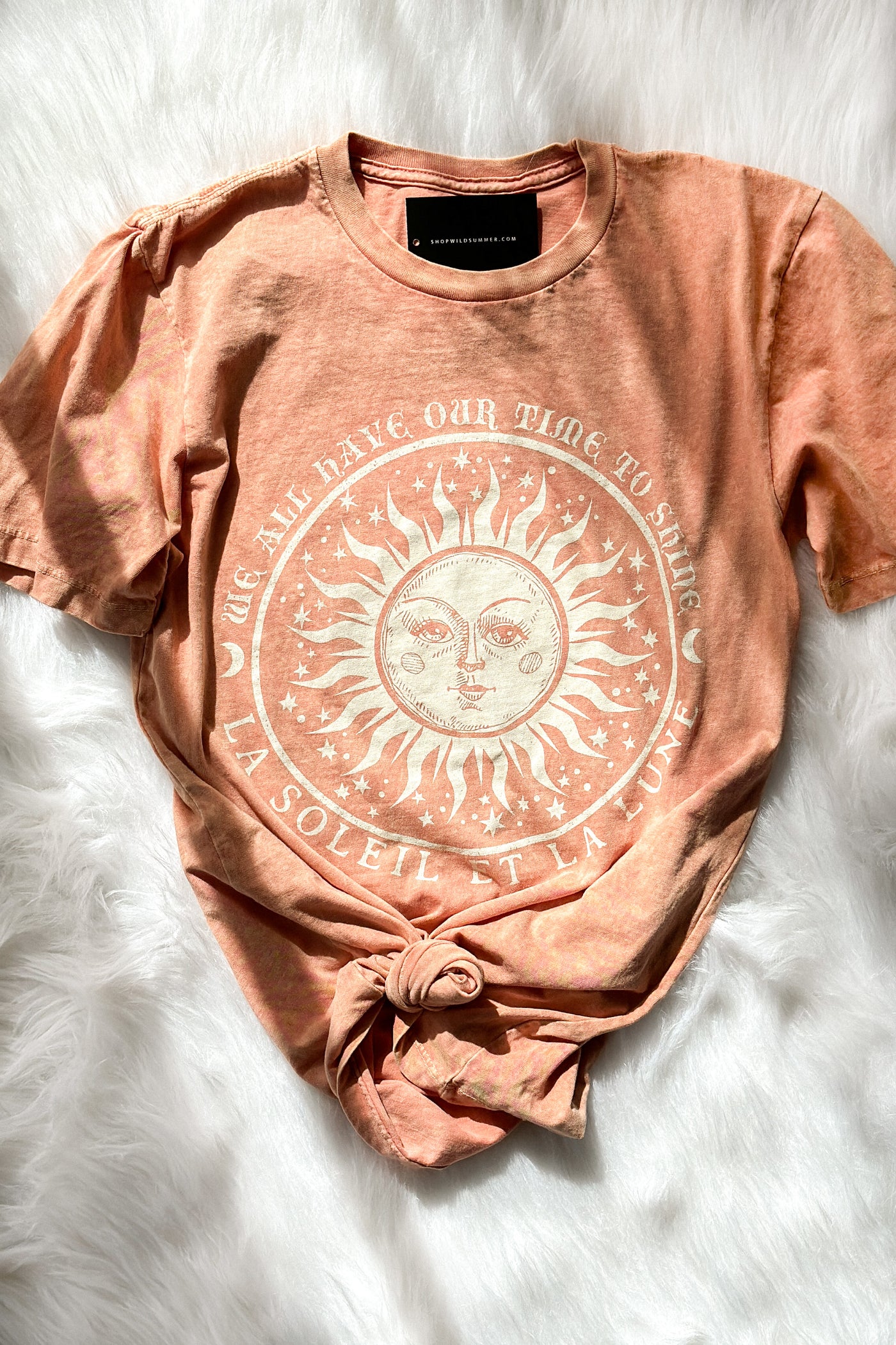 Time To Shine Mineral Washed Graphic Tee (Terracotta)