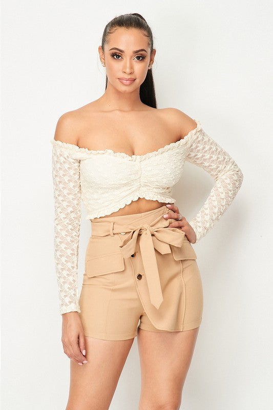 Meant To Be Lace Crop Top (Blush) | FINAL SALE