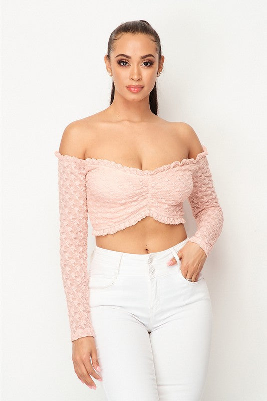 Meant To Be Lace Crop Top (Blush) | FINAL SALE