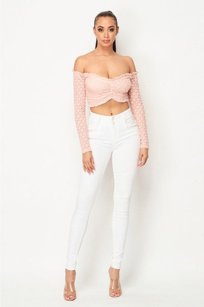 Meant To Be Lace Crop Top (Blush) | FINAL SALE