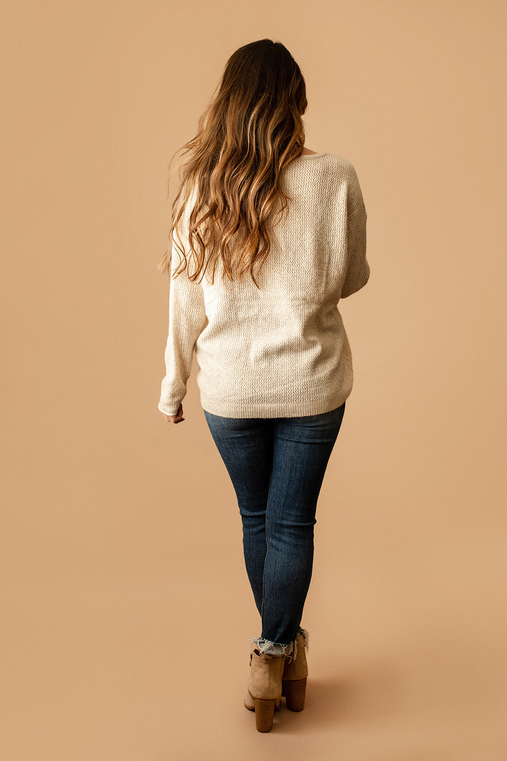 Sweet As A Snowflake Knit Sweater (Oatmeal)