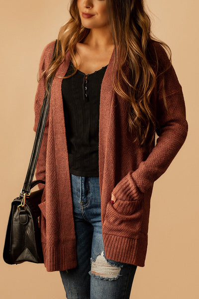 Better In Boston Knit Cardigan (Brick) | FINAL SALE