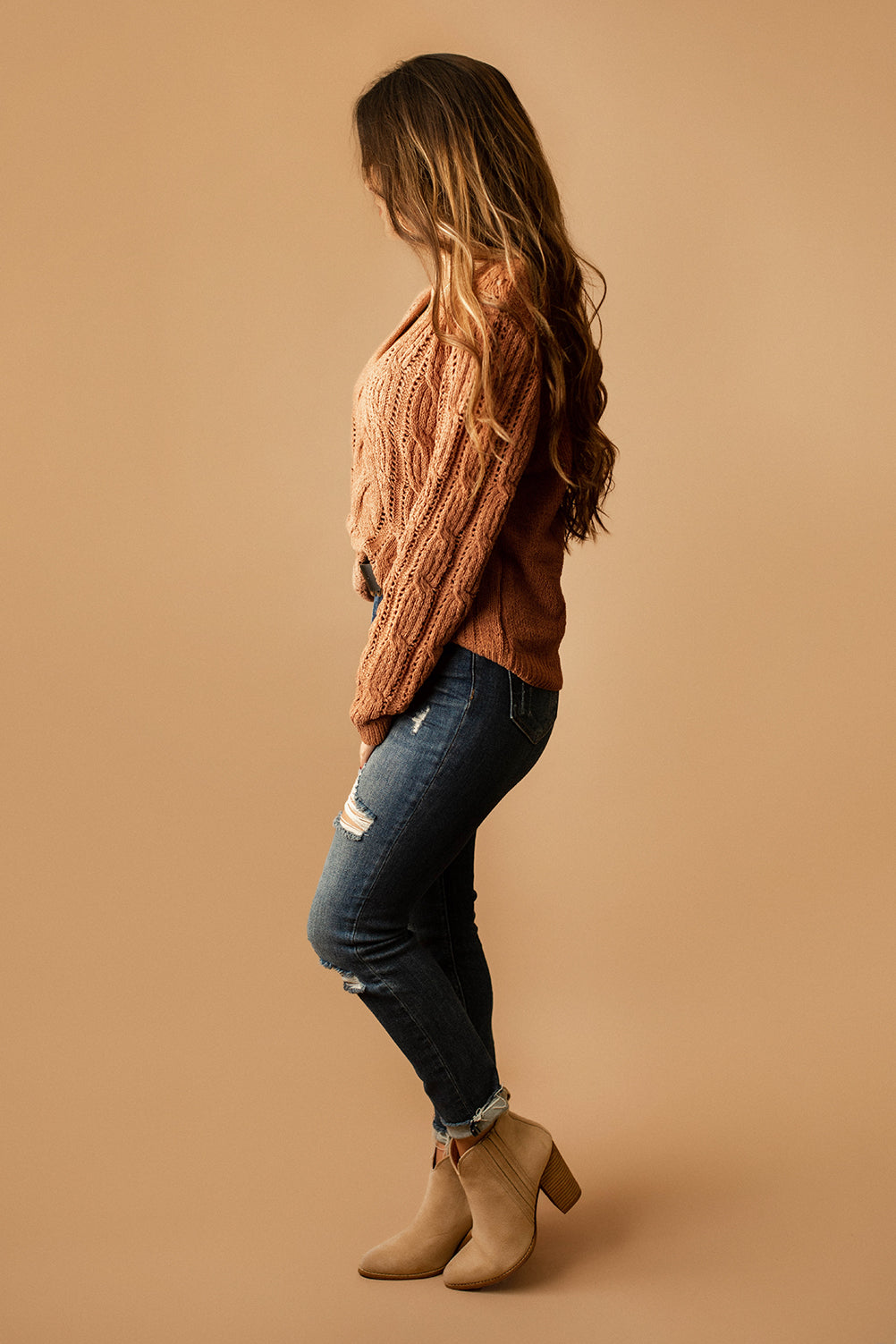 Falling Slowly Chenille Knit Sweater (Light Mocha)