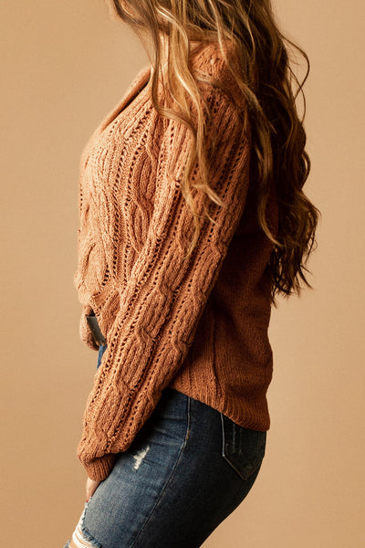 Falling Slowly Chenille Knit Sweater (Light Mocha)