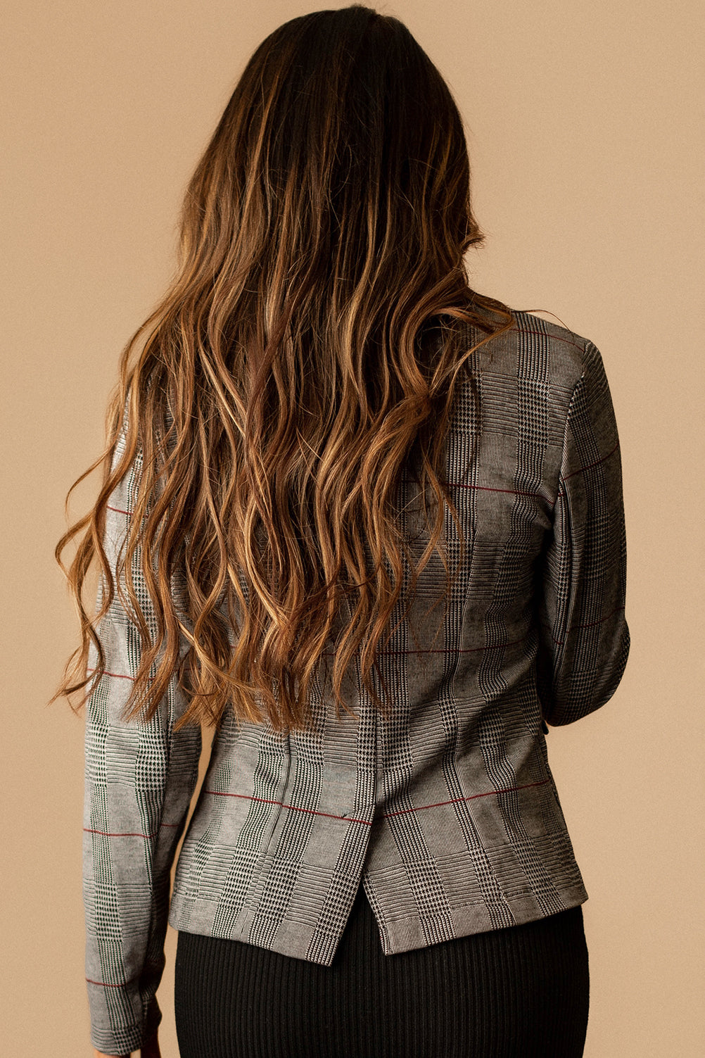 Wall Street Plaid Blazer (Grey)