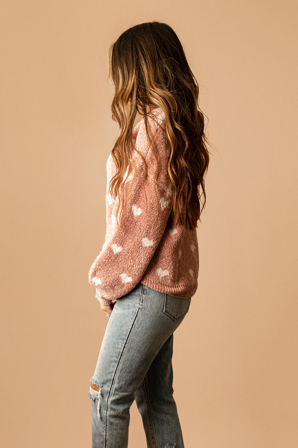 Lovely In London Heart Sweater (Blush)