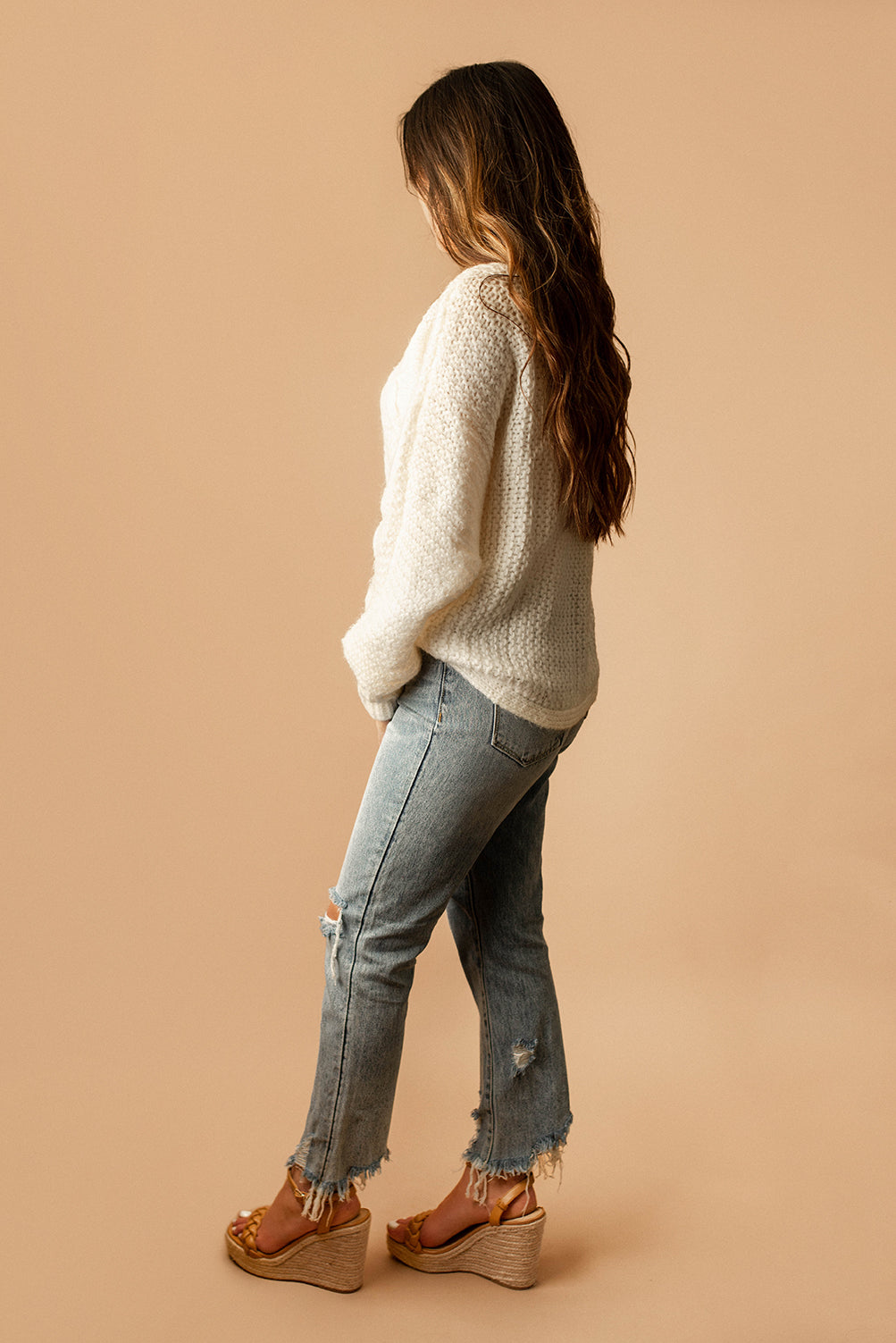 Pretty On Point Knit Sweater (Light Beige) | FINAL SALE