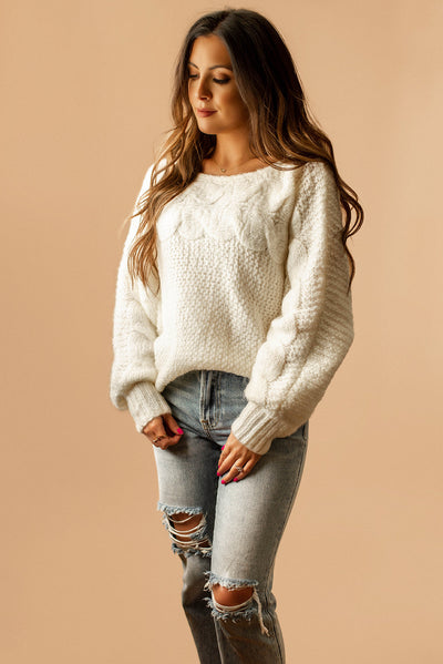 Pretty On Point Knit Sweater (Light Beige) | FINAL SALE