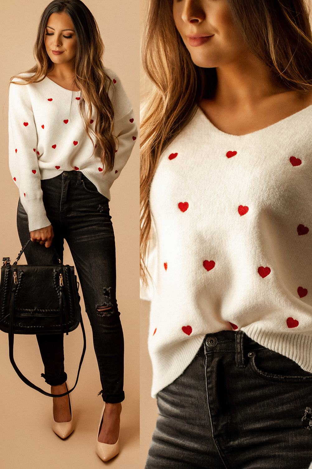 Love Someone Heart Sweater (White) | FINAL SALE