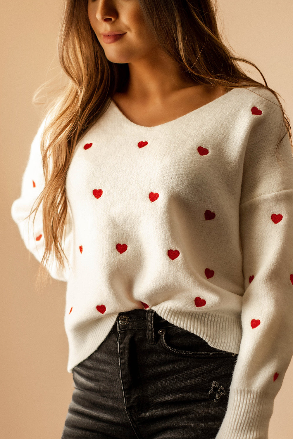 Love Someone Heart Sweater (White) | FINAL SALE