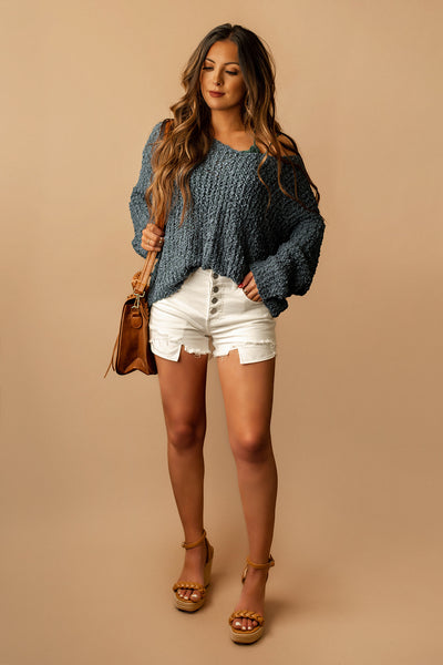 Remember The Good Times Knit Sweater (Storm Blue) | FINAL SALE