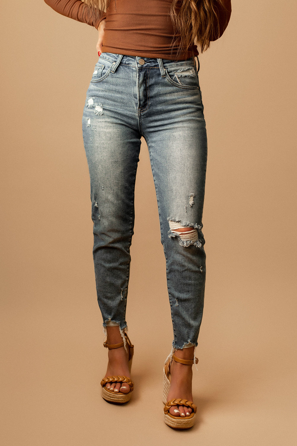 Hallie Medium Wash Tapered Jeans