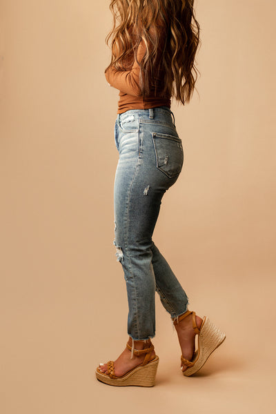 Hallie Medium Wash Tapered Jeans