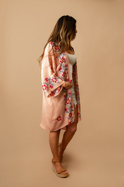 Fell For You Floral Kimono (Pink) | FINAL SALE