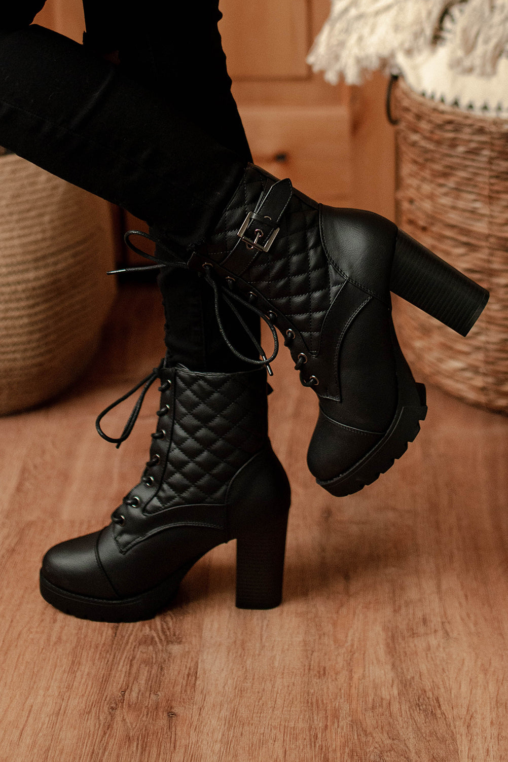 Vivi High Heeled Combat Boots | FINAL SALE