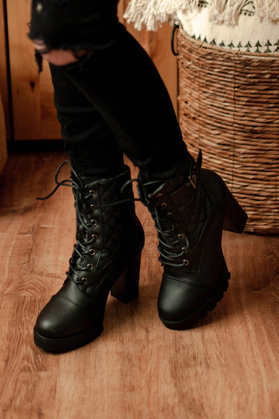 Vivi High Heeled Combat Boots | FINAL SALE