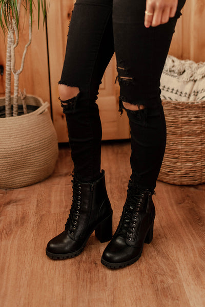 Kiana Heeled Combat Boots