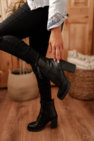 Kiana Heeled Combat Boots