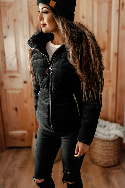 Breckenridge Faux Fur Lined Puffer Jacket (Black) | FINAL SALE