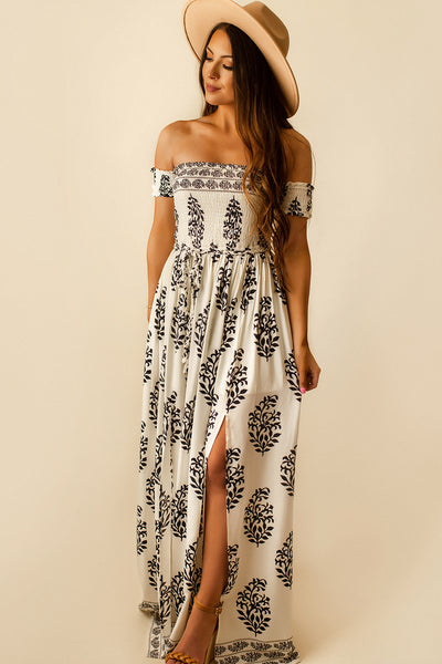 Solana Off The Shoulder Maxi Dress (Ivory) | FINAL SALE