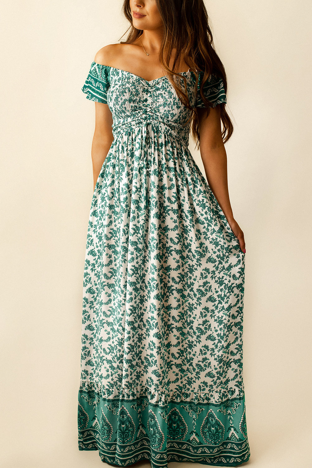 Sweet Escape Floral Maxi Dress (Teal)