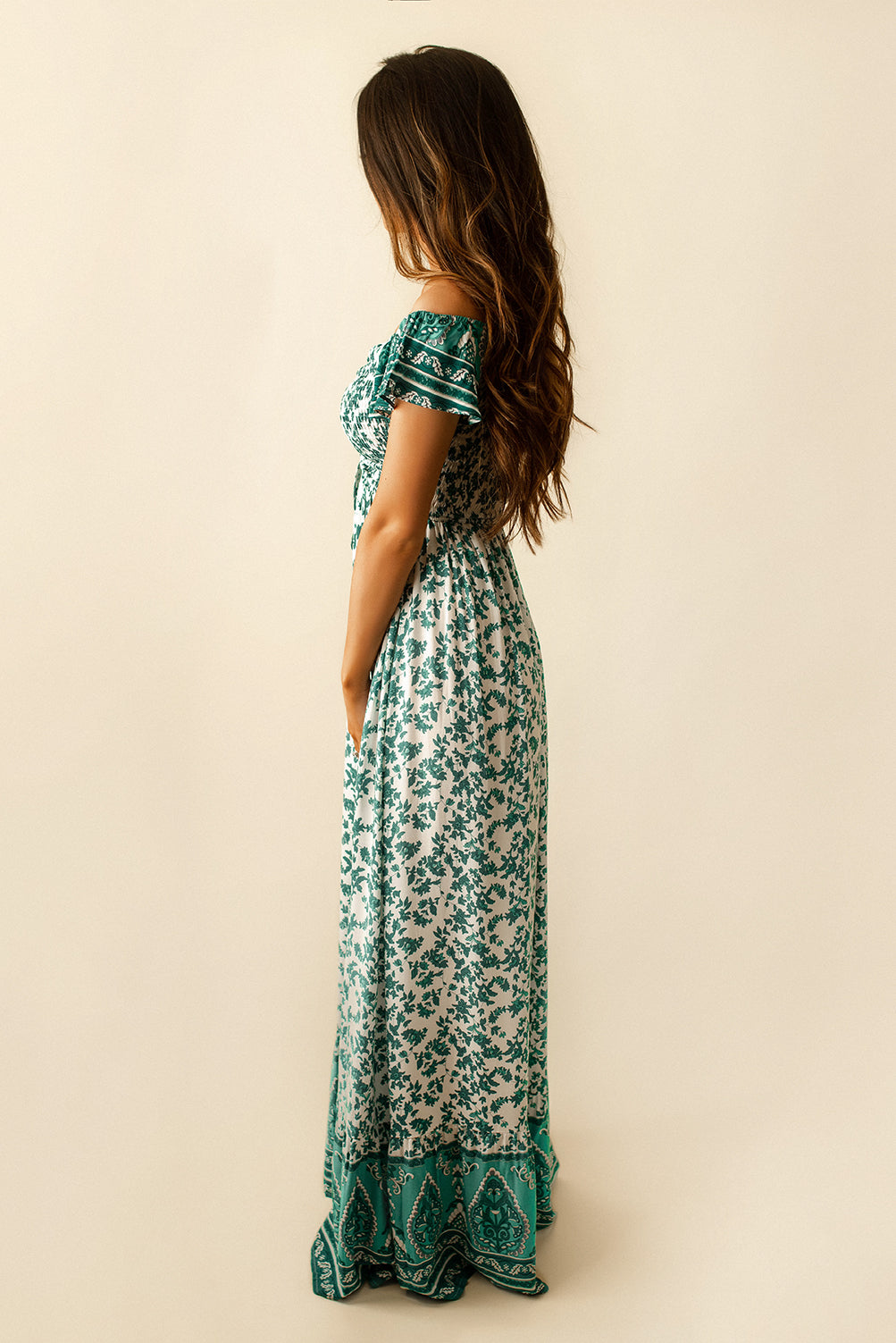 Sweet Escape Floral Maxi Dress (Teal)