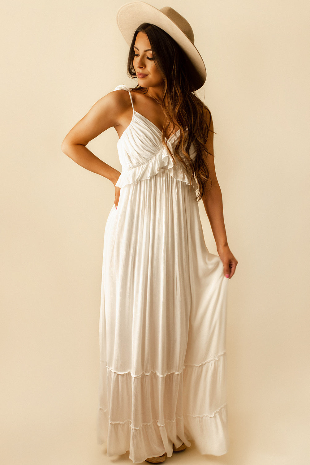 Keep Our Secrets Maxi Dress (Ivory) | FINAL SALE