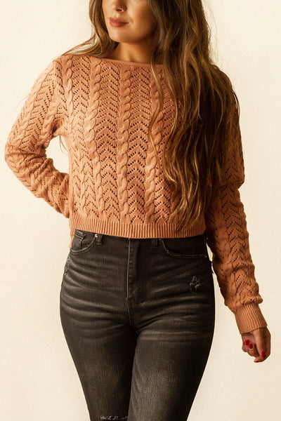 Lovely As A Latte Twist Sweater (Honey Beige)