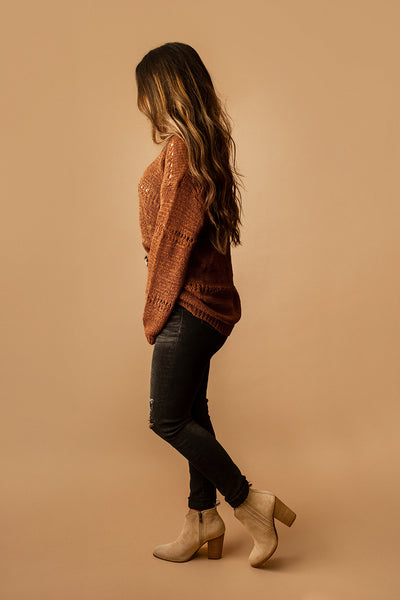 Leaves Are Falling Knit Sweater (Rust)