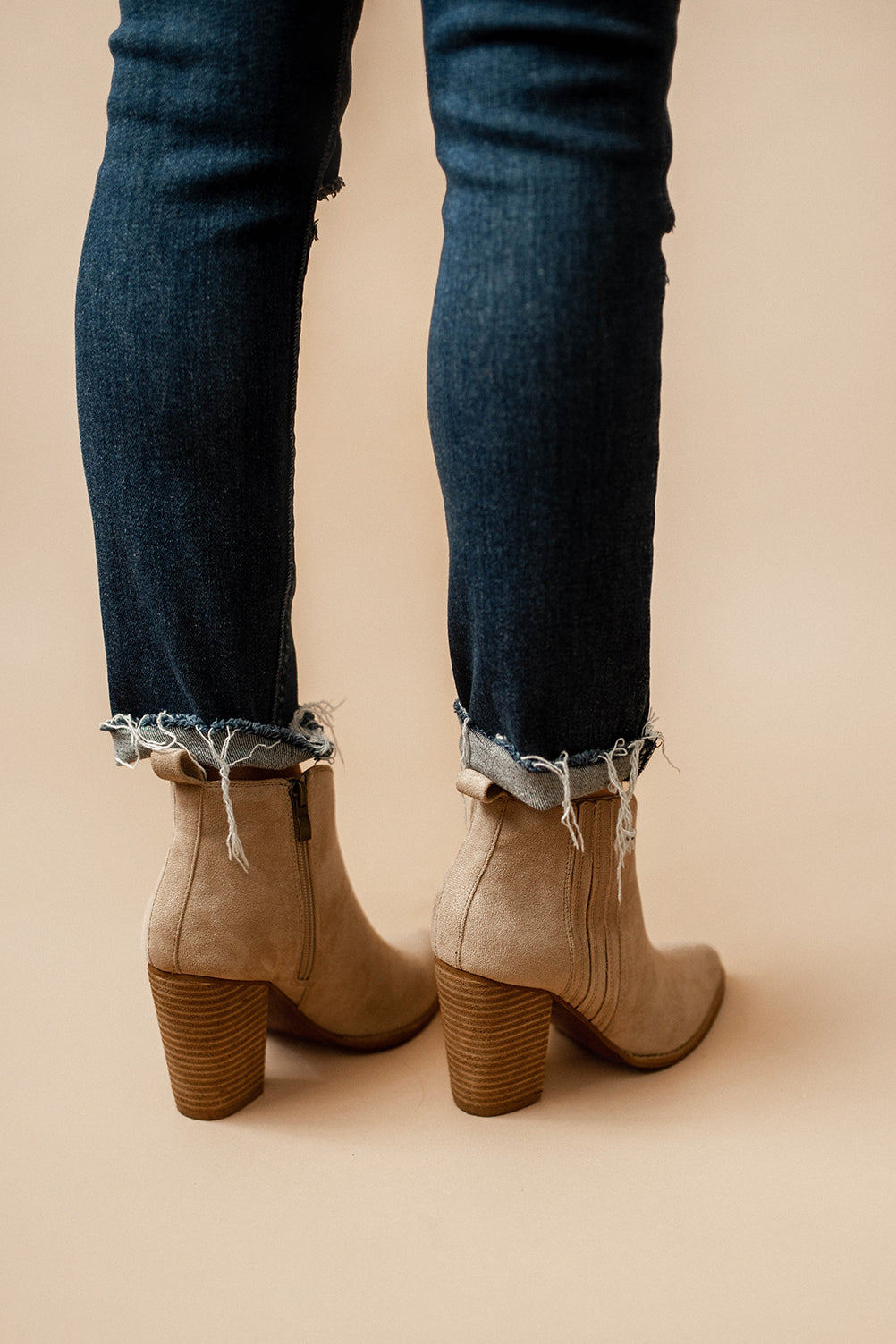 Sandstone Suede Booties (Taupe)